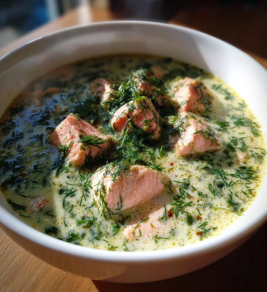 Krämig laxsoppa med dill