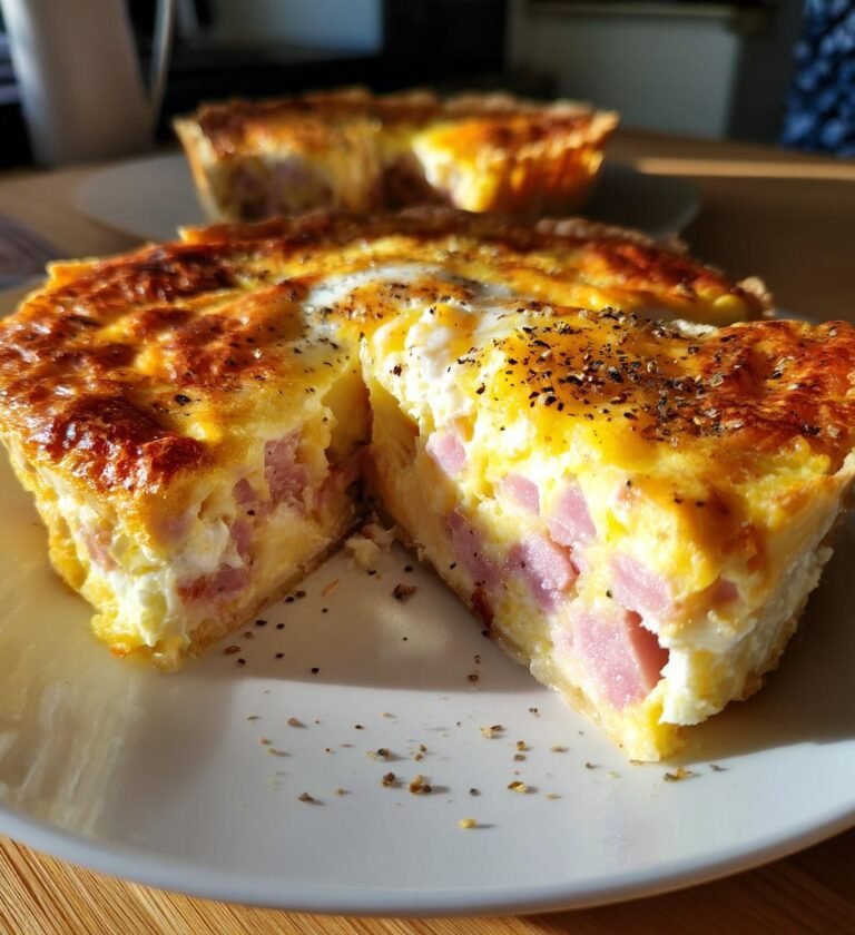 Krämig ost- och skinkpaj