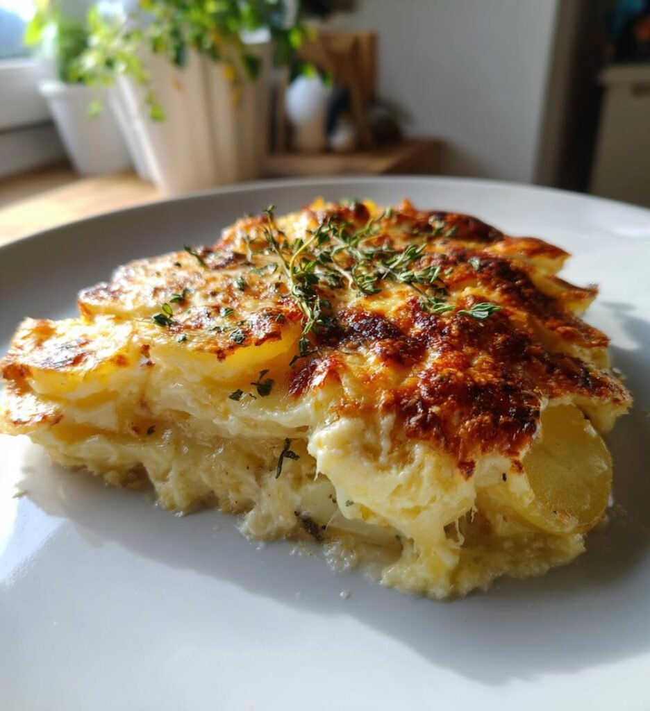 Krämig potatisgratäng med vitlök