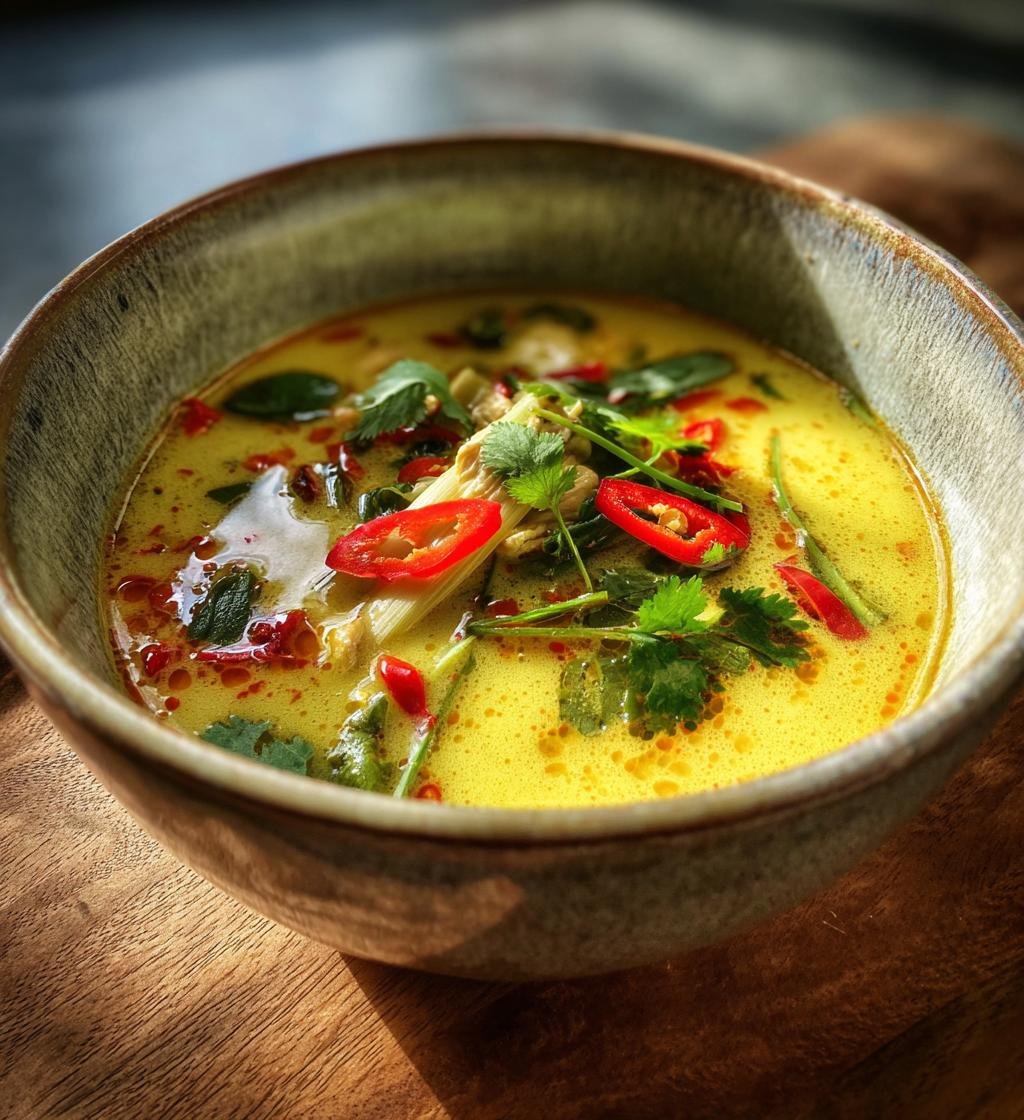 Kryddig Thaisoppa med Kycklingkött, Citrongräs och Kokosmjölk - detail 1