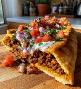 Kryddigt Nötfärsfyllt Pitabröd med Tzatziki och Tomatsalsa