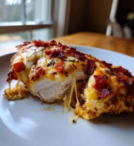 Kyckling i Ugn med Bacon och Osttäcke