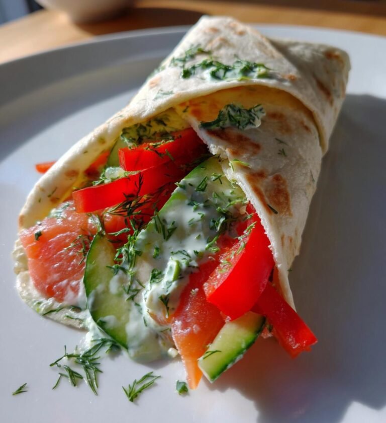 Laxwrap med örtsås