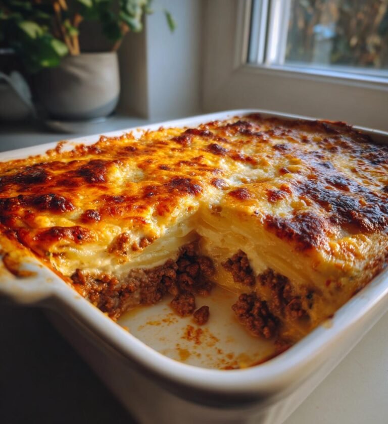 Ljuvlig Köttfärsgratäng med Potatis och Ost