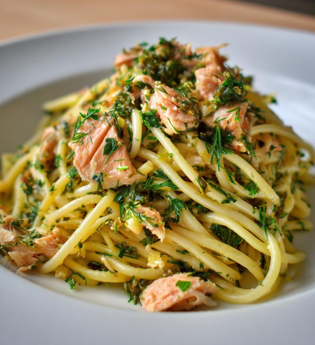 Lätt laxpasta med örter - detail 1