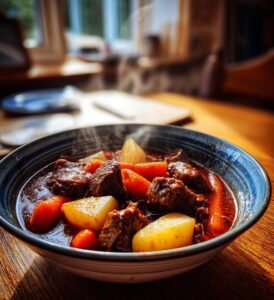 Mustig Gryta med Fläskkött och Rotfrukter