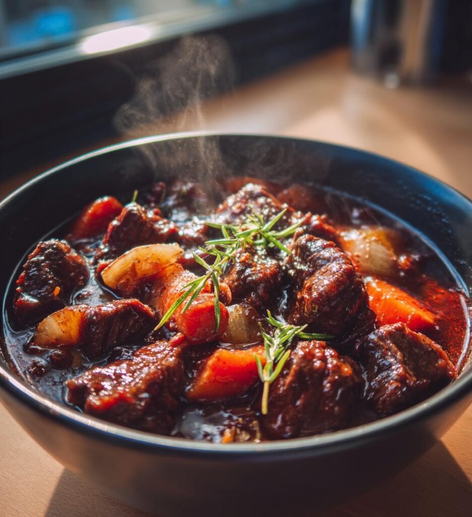 Mustig Högrevsgryta med Rödvin