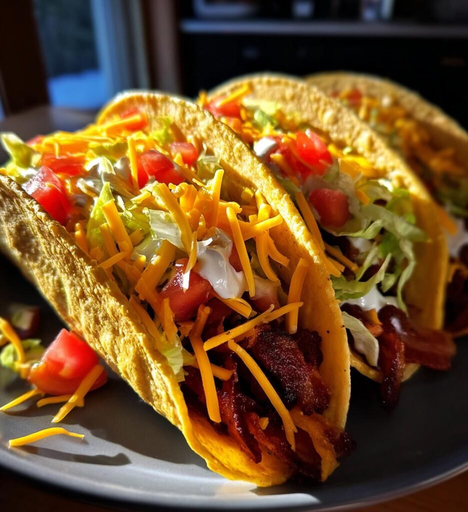 Oemotståndliga Kycklingtagcos med Krämig Ostfyllning, Bacon och Ranchkryddning