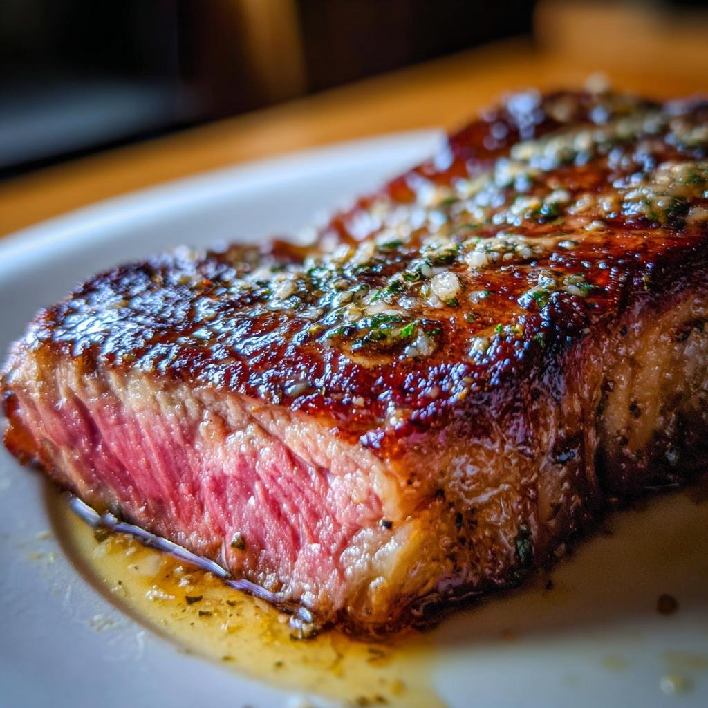 Saftig Entrecôte med Vitlökssmör