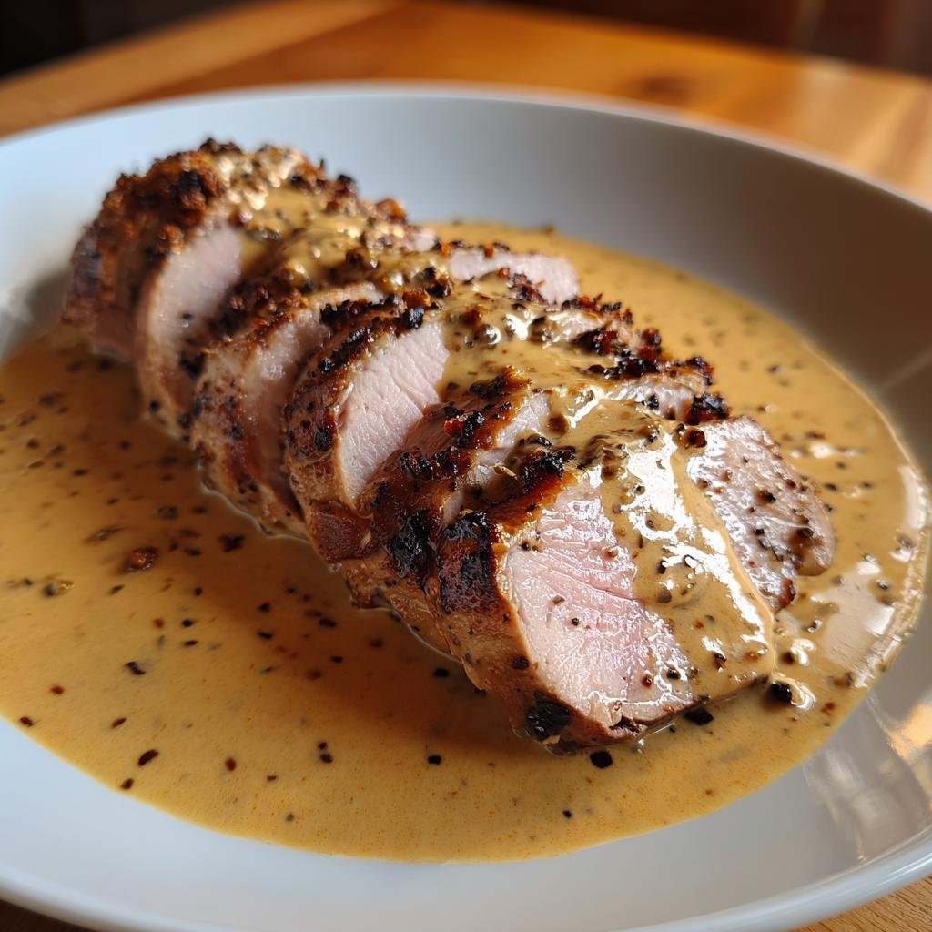 Saftig Fläskfilé i Krämig Rosépepparsås