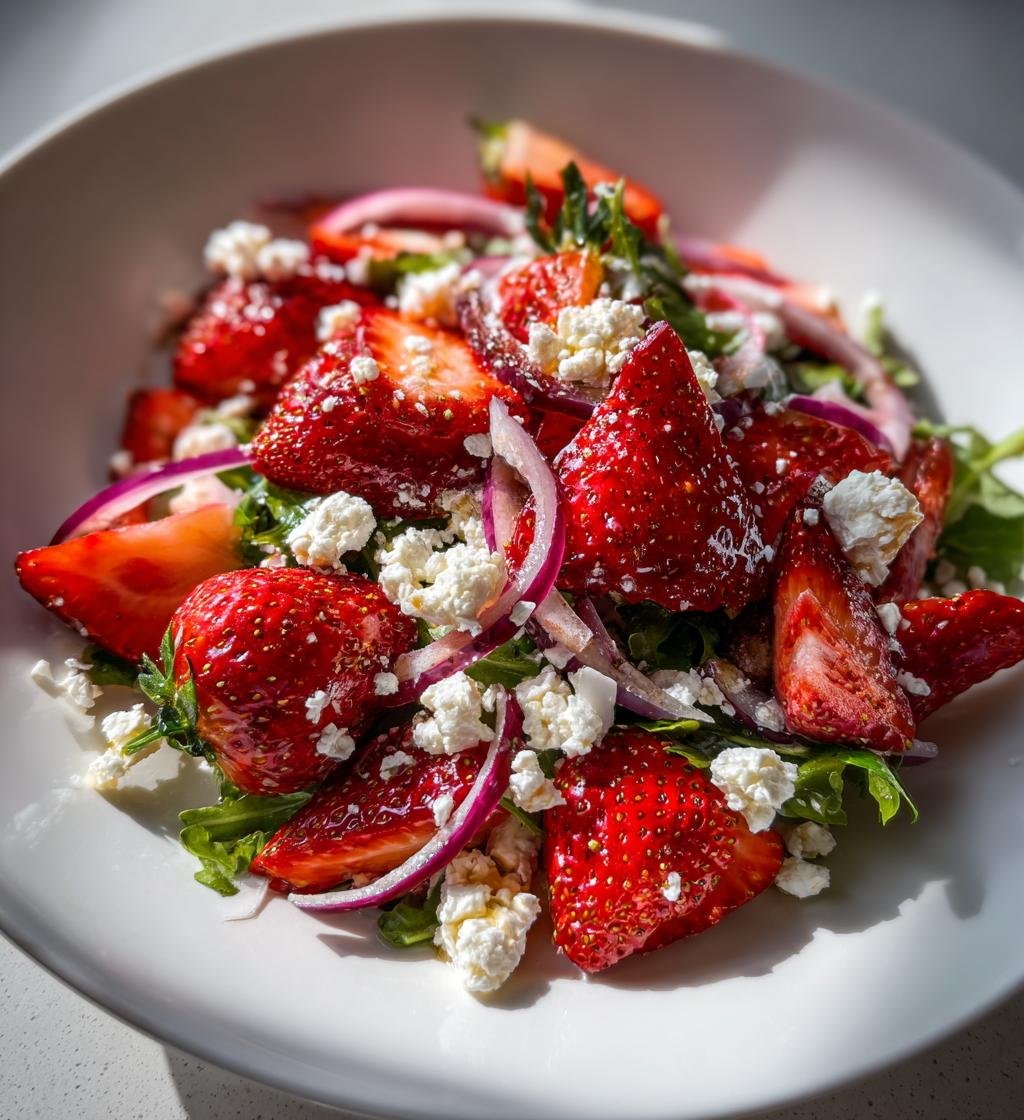 Sallad med jordgubbar och fetaost - detail 1