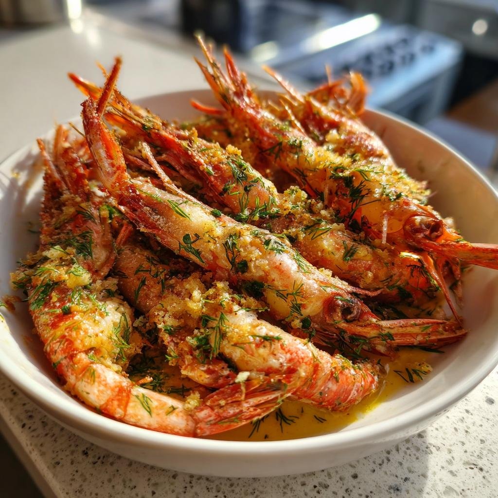 Smörfrästa Havskräftor med Vitlök, Dill och Citronskal