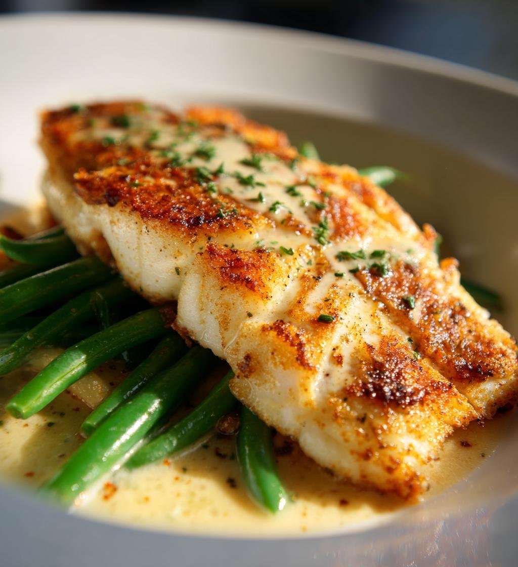 Smörstekt Hälleflundra med Räksmör och Haricots Verts - detail 1