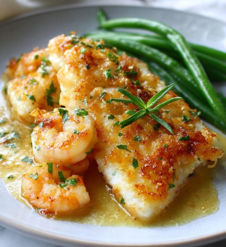 Smörstekt Hälleflundra med Räksmör och Haricots Verts