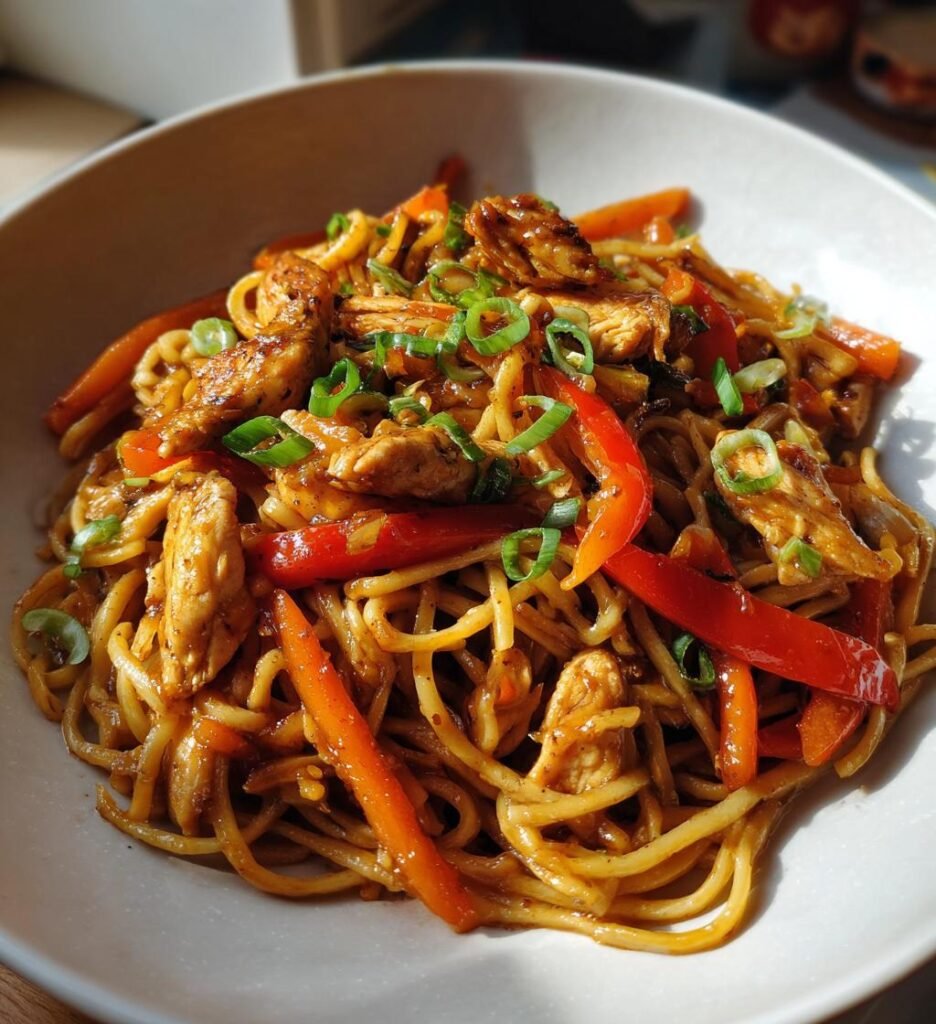 Snabb nudelrätt med kyckling