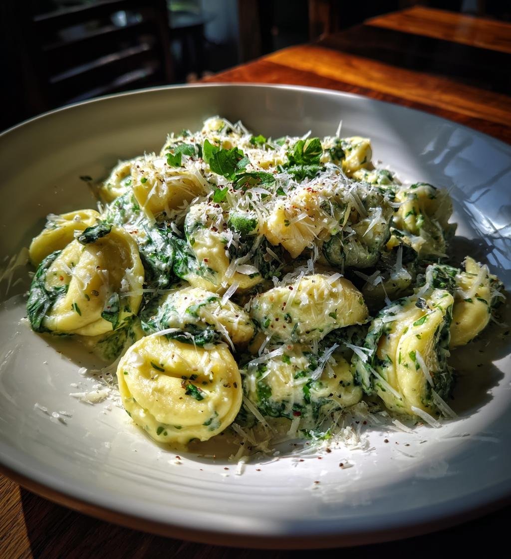 Snabb tortellini med spenat och grädde - detail 1
