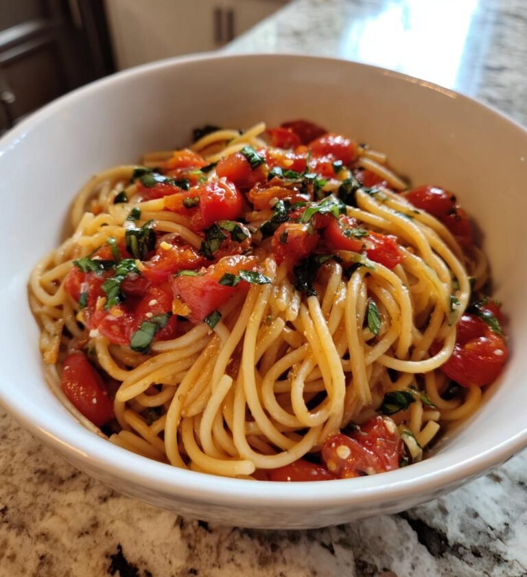 Snabb vardagspasta med tomat