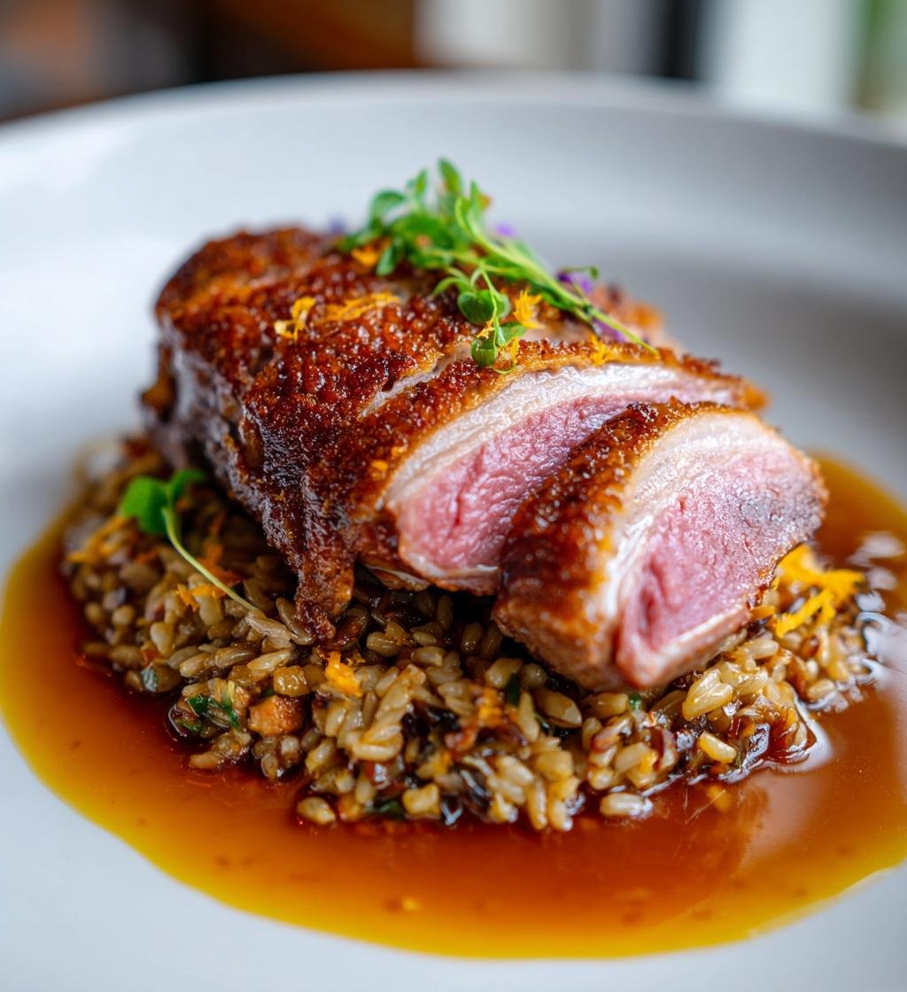 Stekt Ankbröst med Apelsin-Ingefärssås och Vildrisotto - detail 1