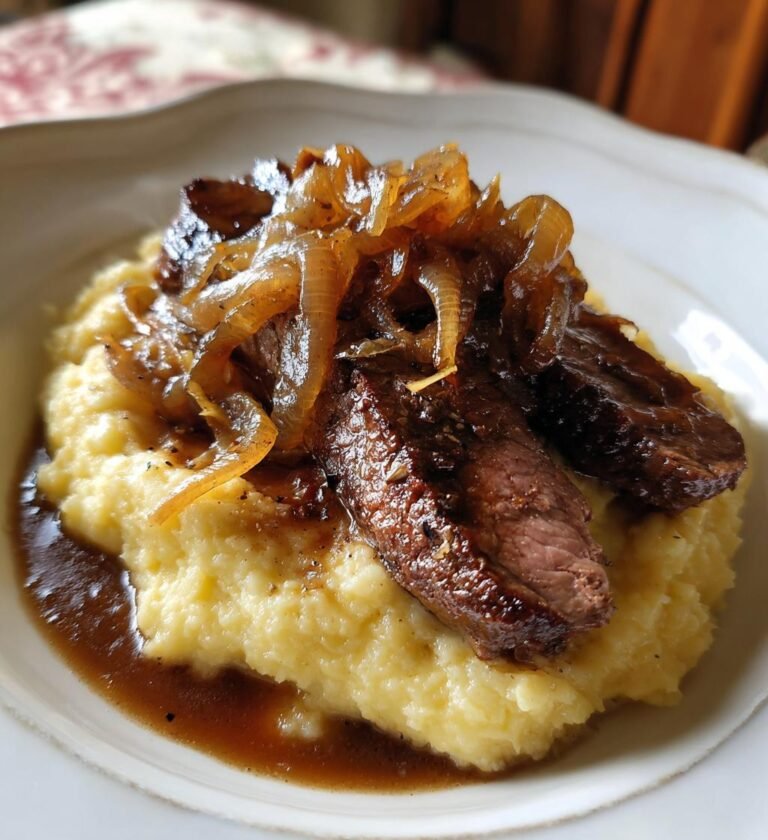 Stekt Kalvlever med Karamelliserad Lök och Potatismos