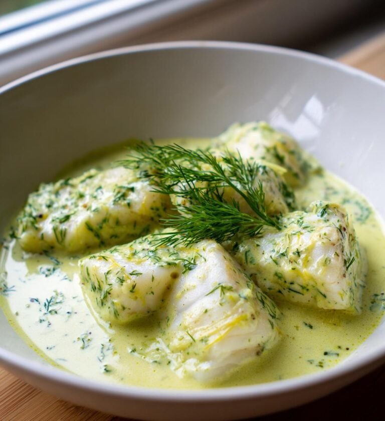Torsk i Krämig Dill- och Citronsås