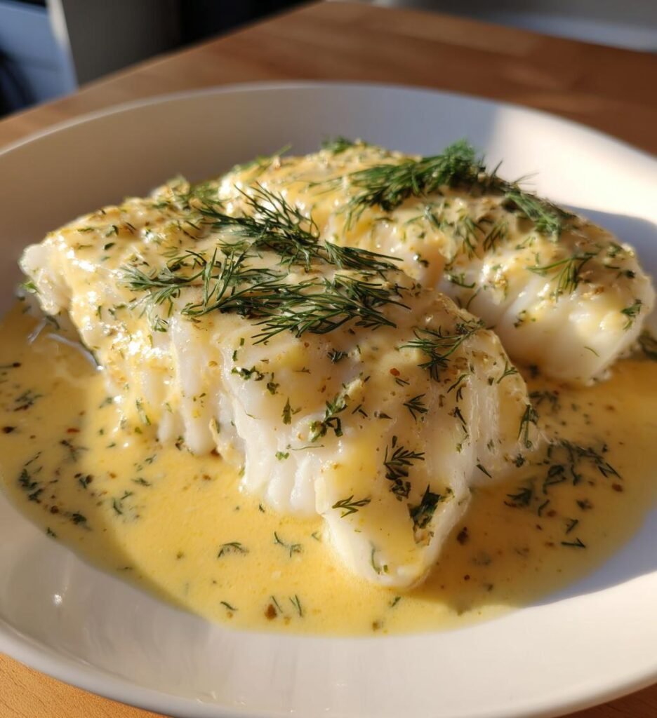 Torskrygg i Smörsås med Dill