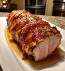 Ugnsbakad Fläskfilé med Bacon