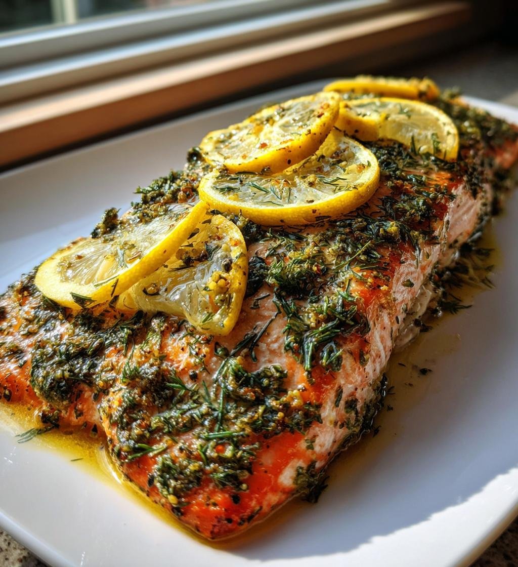 Ugnsbakad Lax med Örttäcke