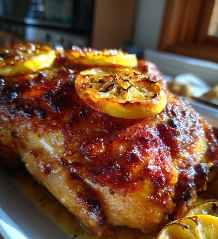 Ugnsbakad kyckling med citron och honung