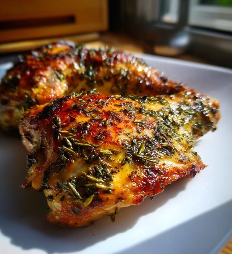 Ugnsbakad kyckling med vårkryddor