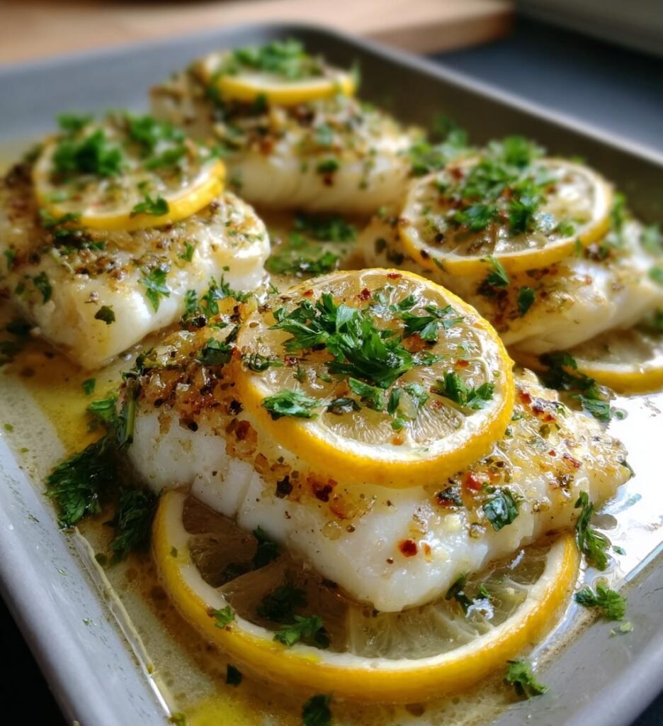 Ugnsbakad torsk med citron