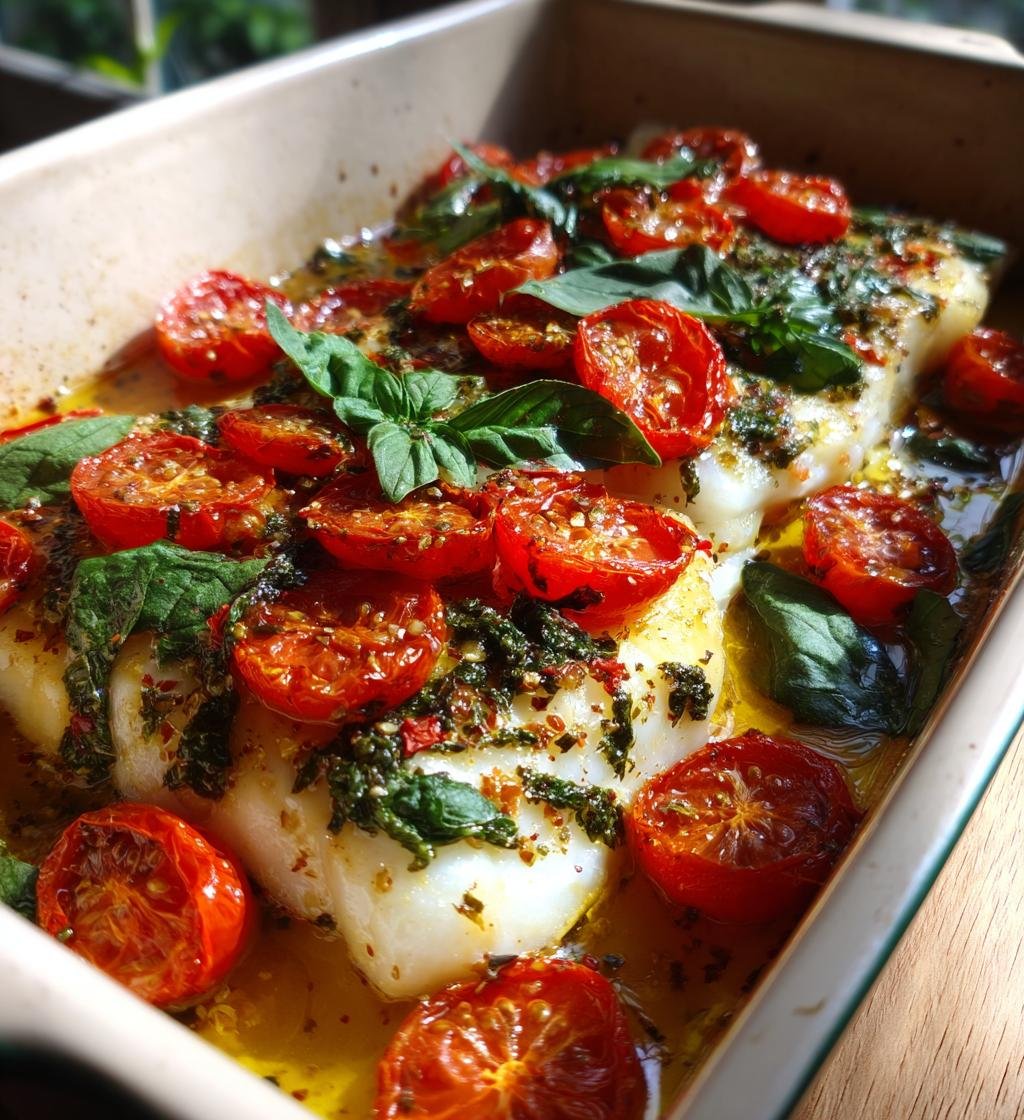 Ugnsbakad torsk med tomat och basilika - detail 1