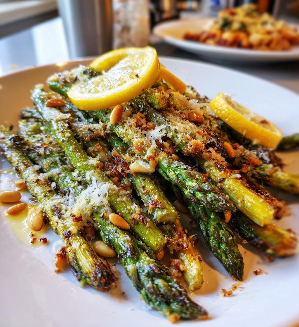 Ugnsrostad Sparris med Parmesan, Citron och Pinjenötter - detail 1