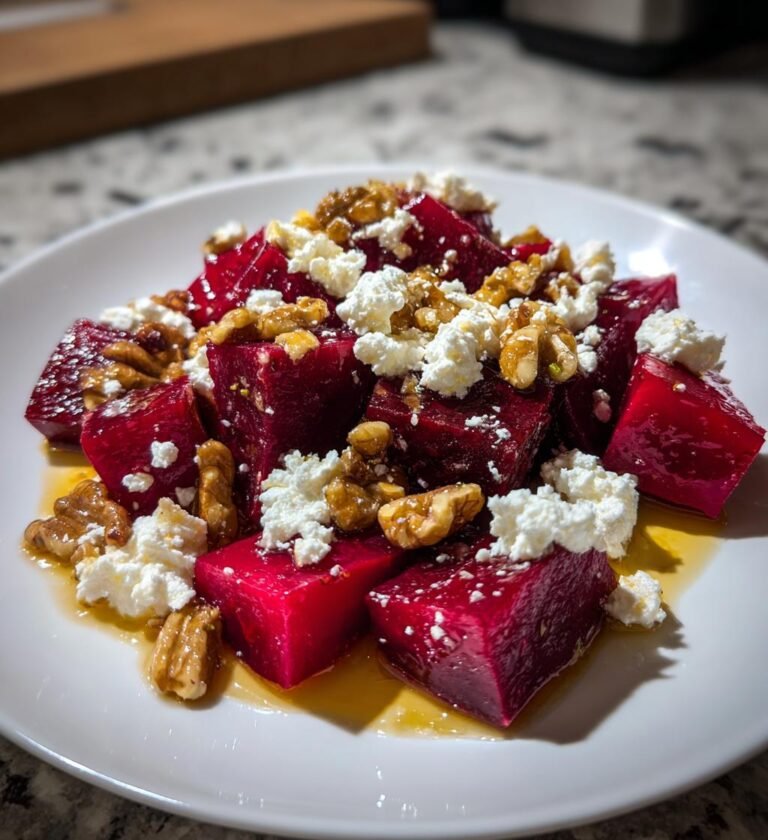 Ugnsrostade Betor med Getost, Valnötter och Honungsvinägrett