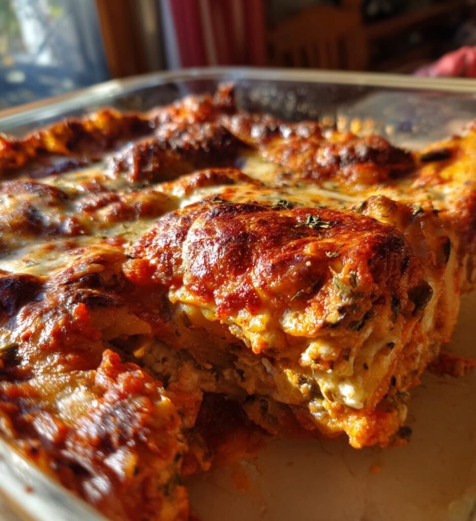 Ugnsrostade Grönsakslasagne med Ricotta och Parmesansås