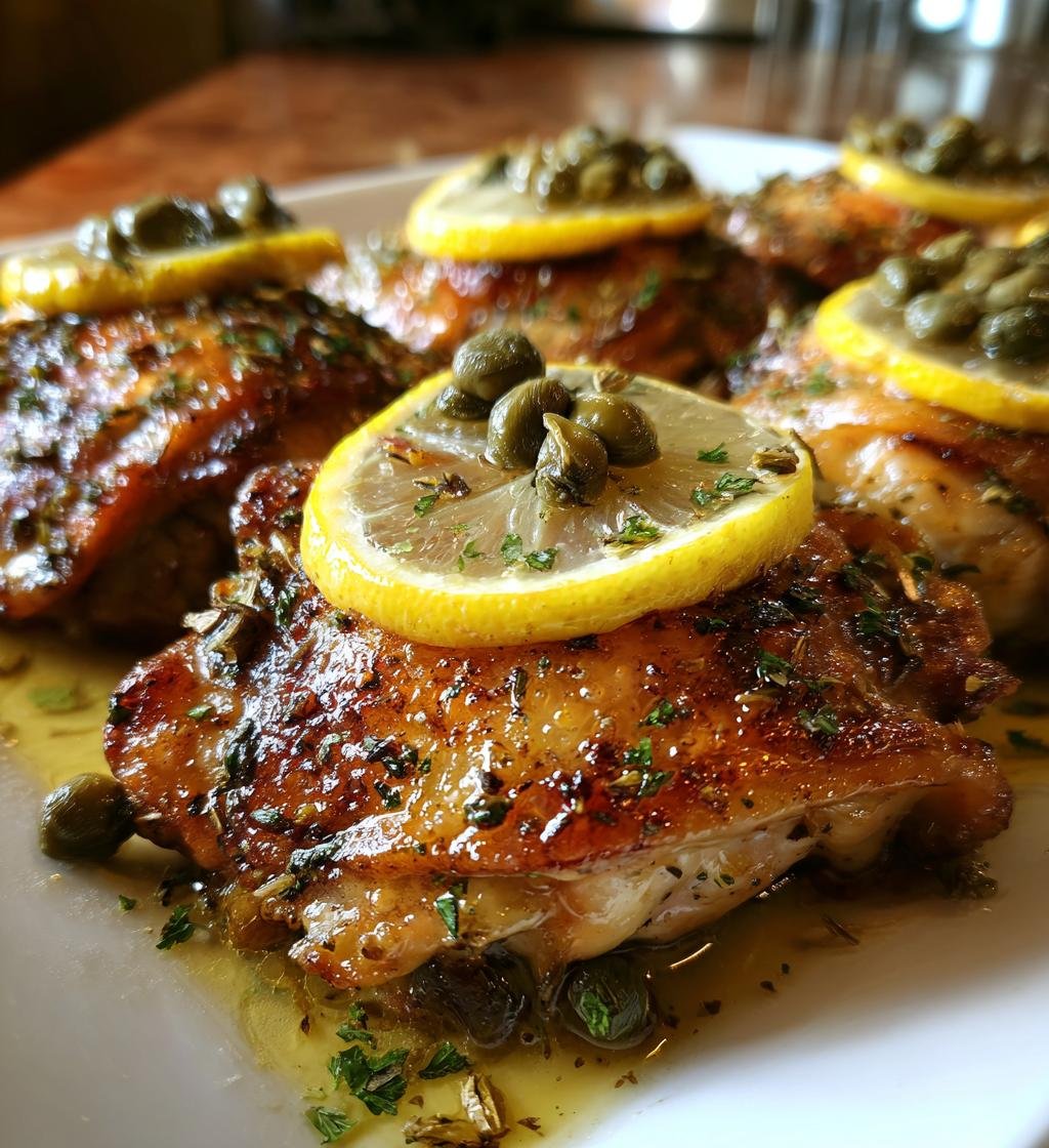 Ugnsrostade Kycklinglår med Citron, Kapris och Olivolja - detail 1