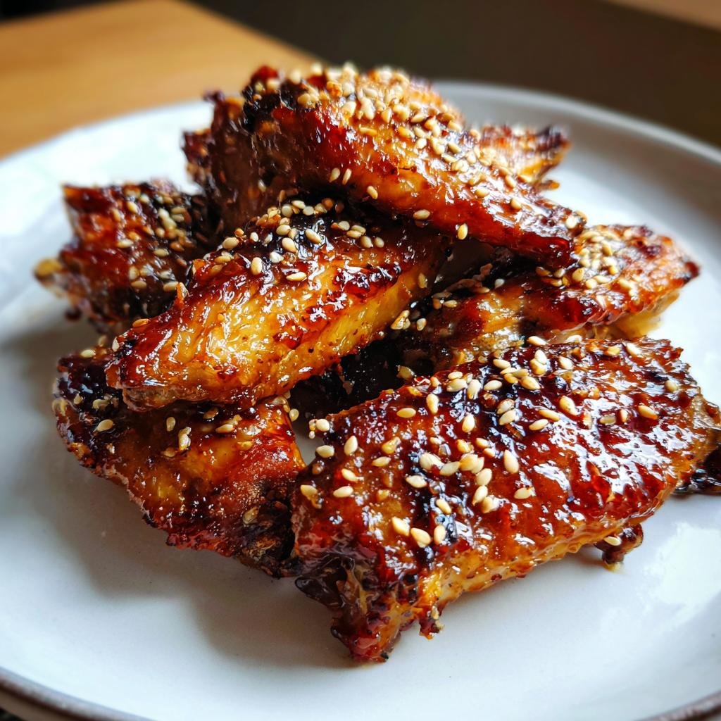 Ugnsrostade Kycklingvingar med Honungsglasyr och Sesamfrön - detail 1