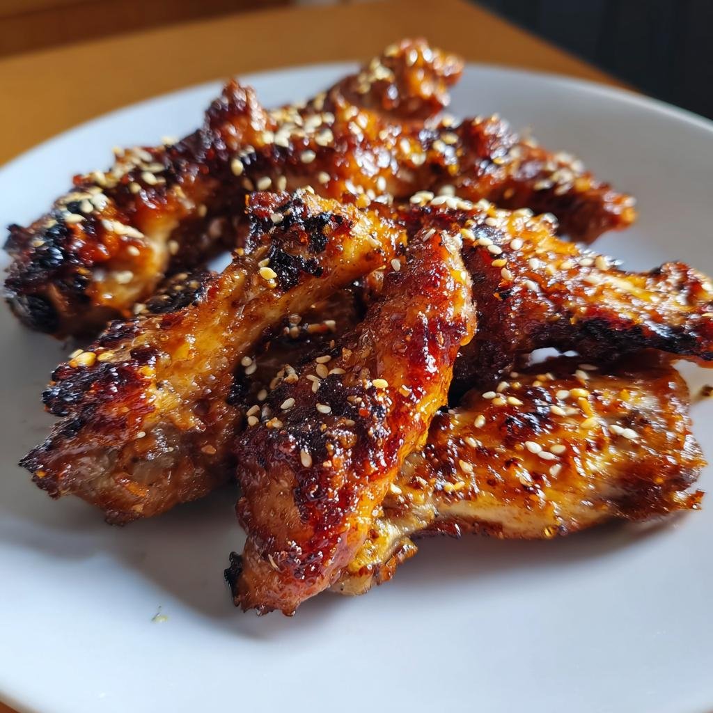 Ugnsrostade Kycklingvingar med Honungsglasyr och Sesamfrön