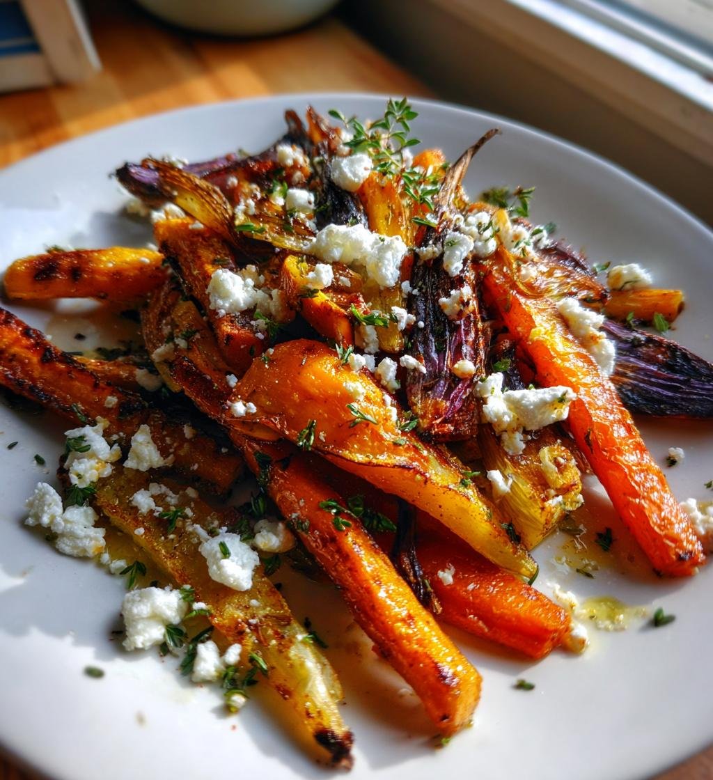 Ugnsrostade rotfrukter med fetaost - detail 1