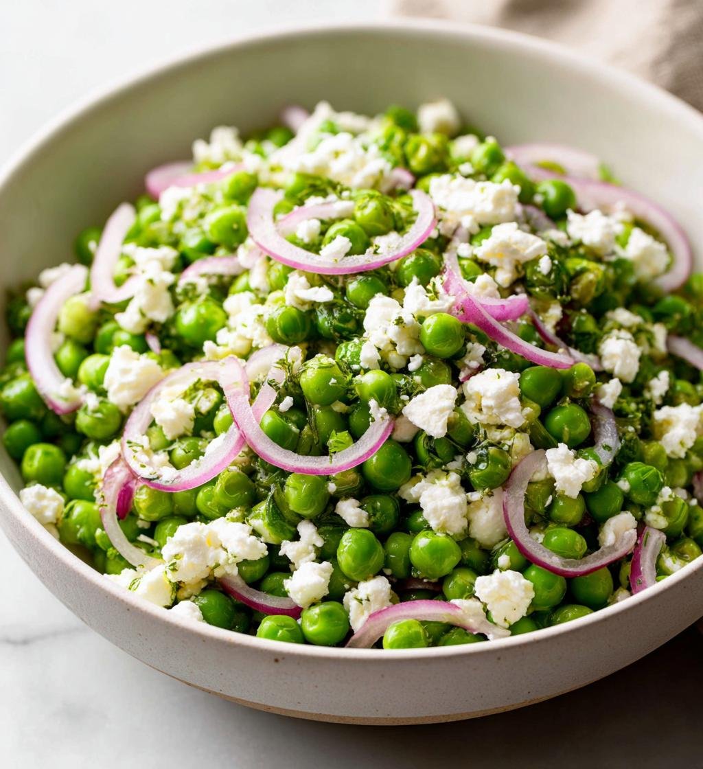 Vårig grön ärtsallad med fetaost - detail 1