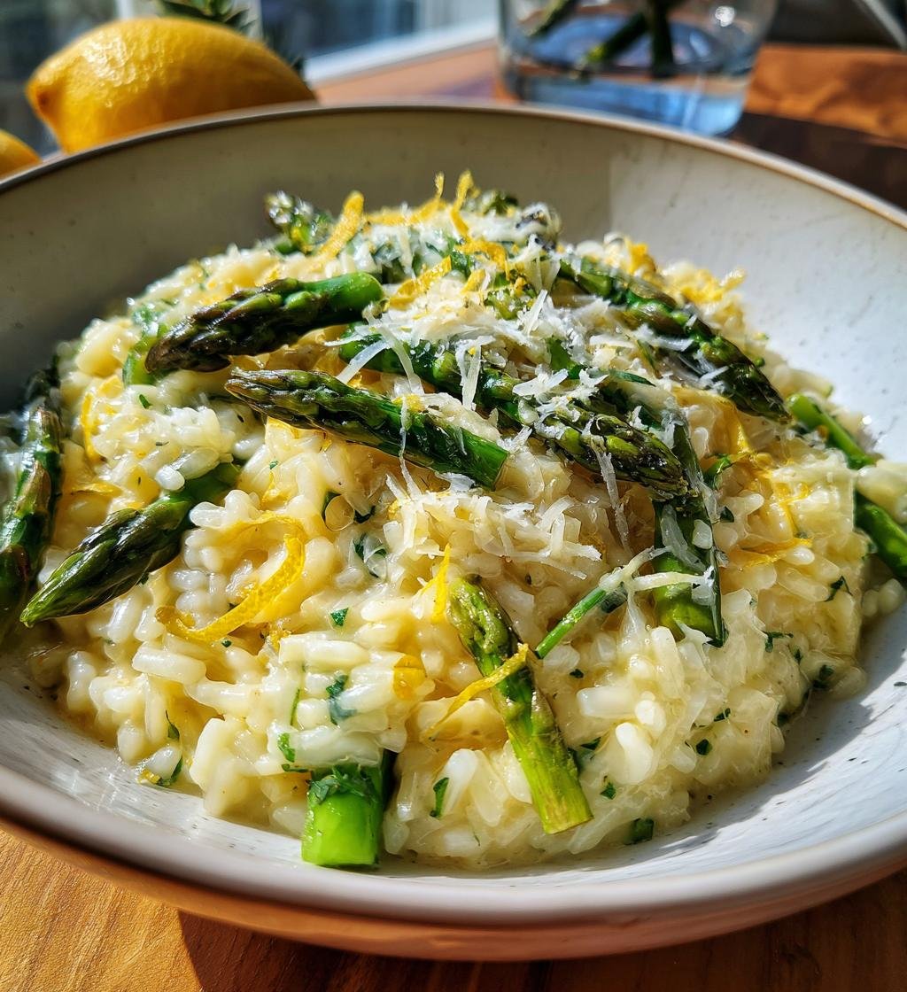 Vårig risotto med sparris och citron