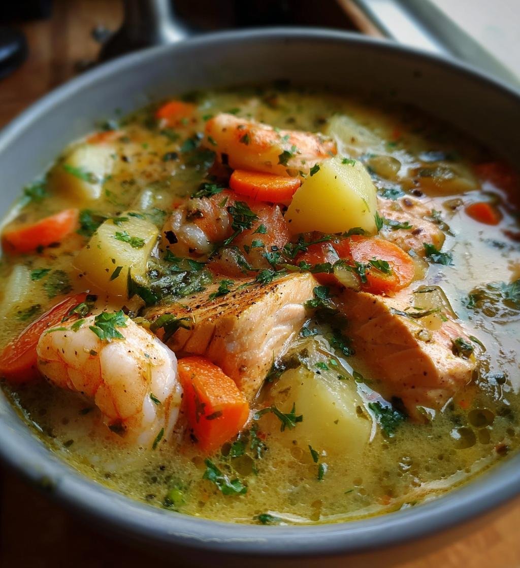 Fisksoppa med lax torsk och räkor – Enkel och god recept