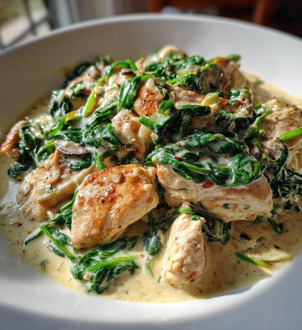 Krämig kyckling med vitlök och spenat – Snabb och enkel middag