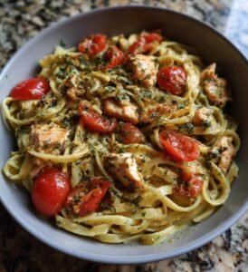 krämig laxpasta med tomater och dill