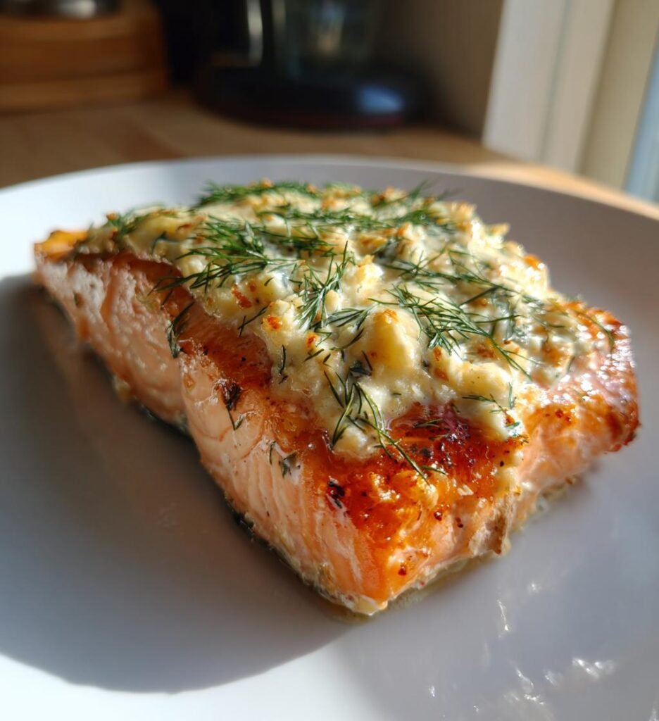 lax i ugn med creme fraiche