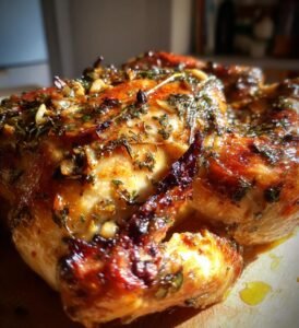 kyckling i ugn med vitlök och basilika