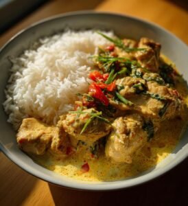 krämig kyckling med ris