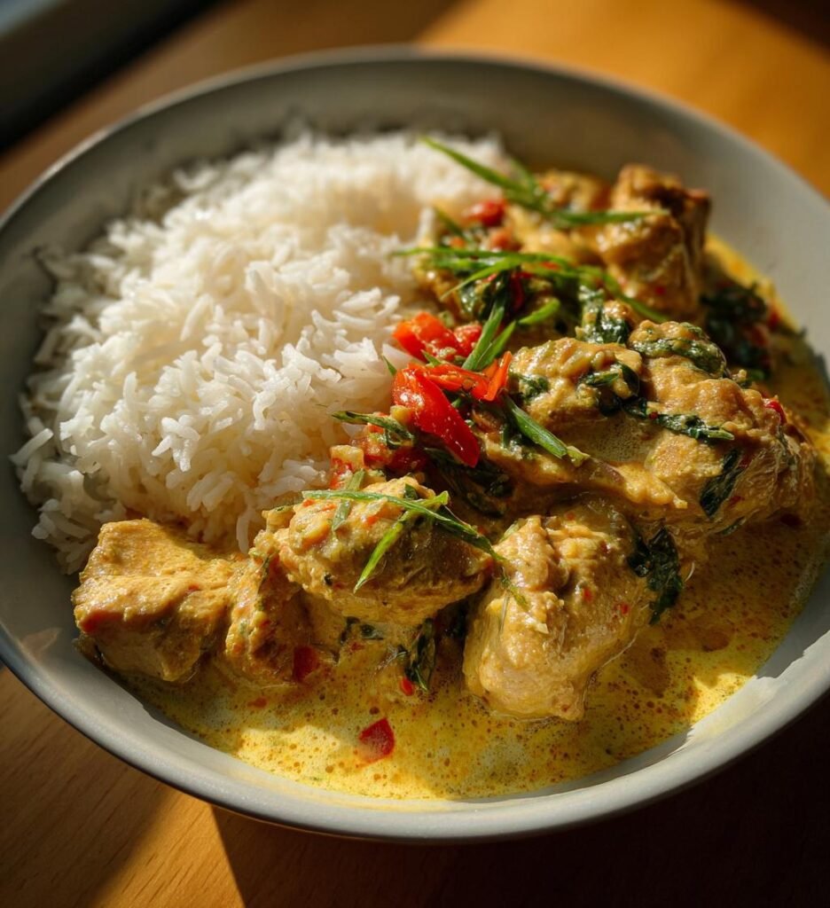 krämig kyckling med ris