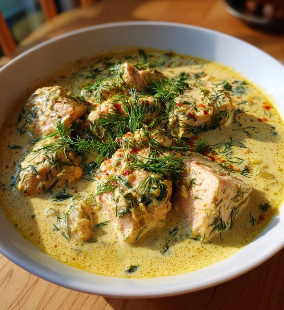 krämig laxgryta recept enkel hemma