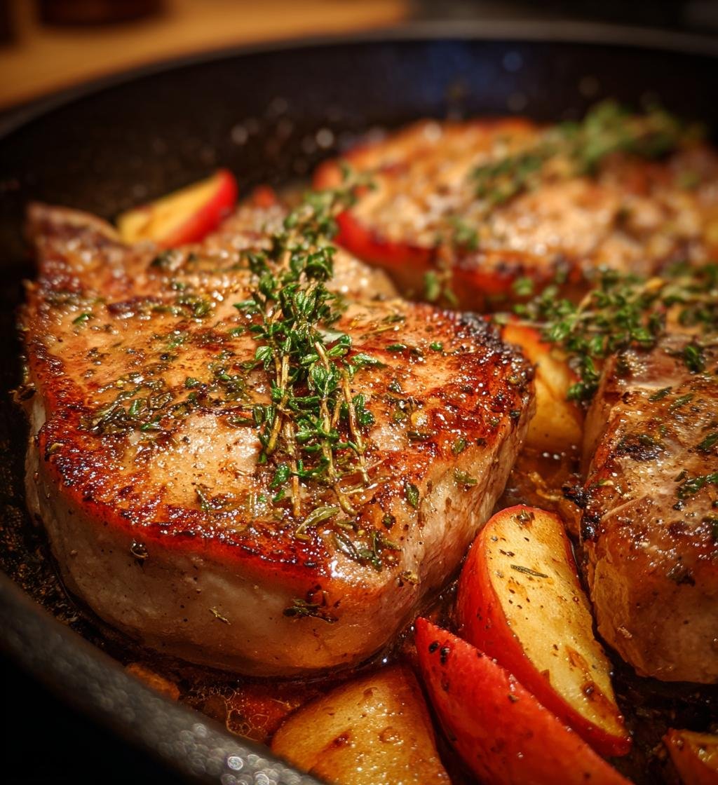 Fläskkotletter med äpple och timjan – Enkel och God middag - steg för steg