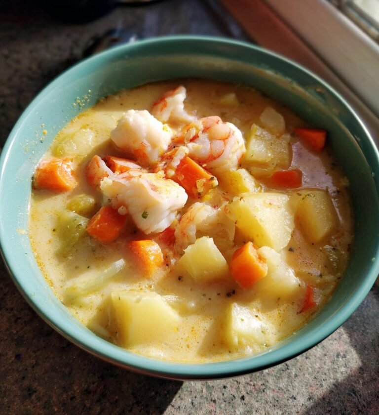 fisksoppa med räkost